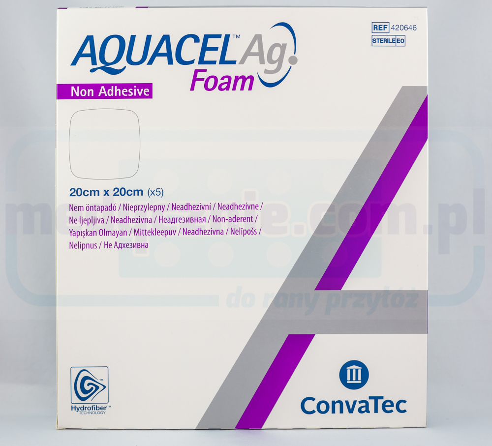 Aquacel Foam Ag Non Adhesive 20*20см багатошарова пінопластова пов'язка 1шт